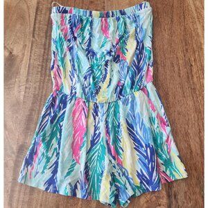 Lilly Pulitzer Romper Womens XXS Multicolor Strapless Elastic Waist Style 23332